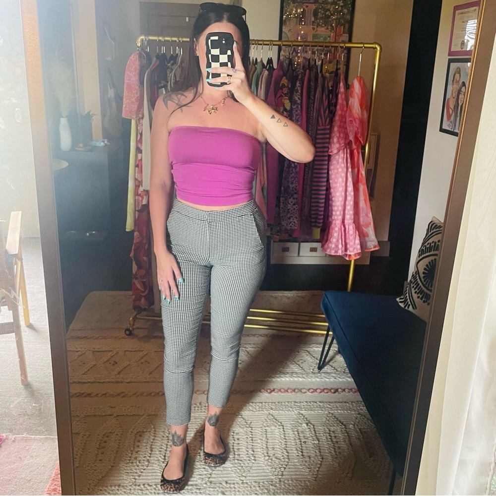 Zara Gingham Stretch Crop Pant - Picture 10 of 10
